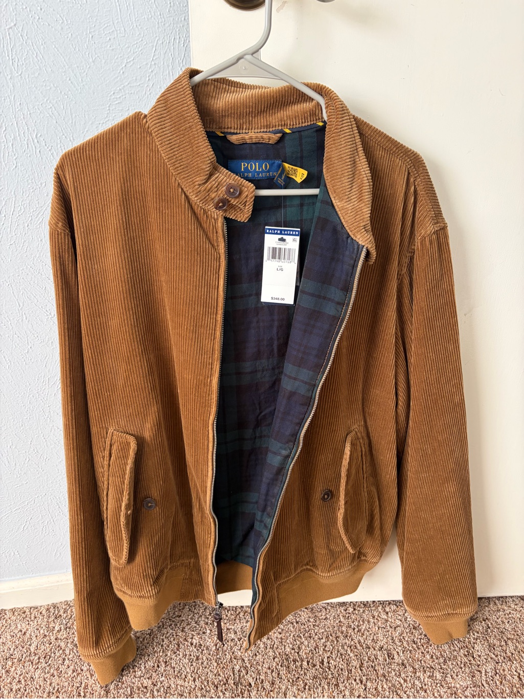 Ralph Lauren Corduroy Bomber Jacket In Chestnut Brown